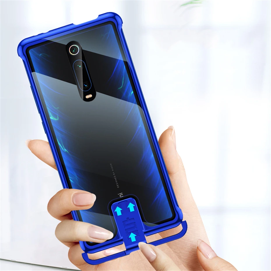 

Slim Case For Redmi K20 Pro Mi 9T Pro Push-Pull Metal Frame Tempered Glass Back Cover For Xiaomi Mi 9T Redmi K20 Phone Case