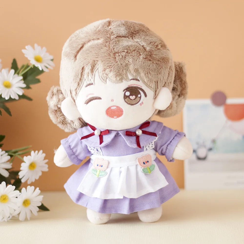 20cm Doll Clothes Outfit Maid Dress Kpop Idol Plush Doll Plush Figure