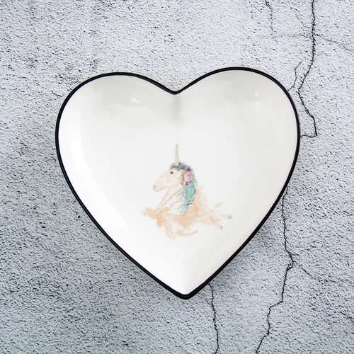 7.5 inch peach heart Керамическая посуда в скандинавском стиле, круглая Геометрическая пластина в форме сердца, украшение детской комнаты, любимая детская тарелка - Цвет: 7.5 inch peach heart