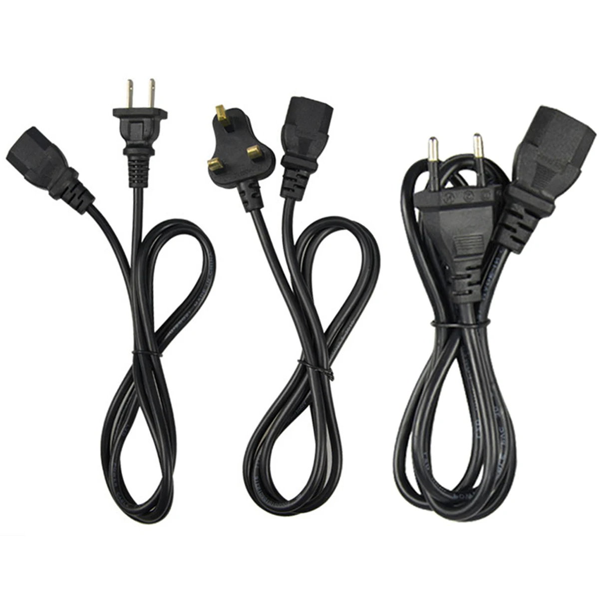 

3pcs Power Cord 1M Power Cords Portable Power Cable For Desktop Computer Monitor Printer Electric Fan US EU UK Plug