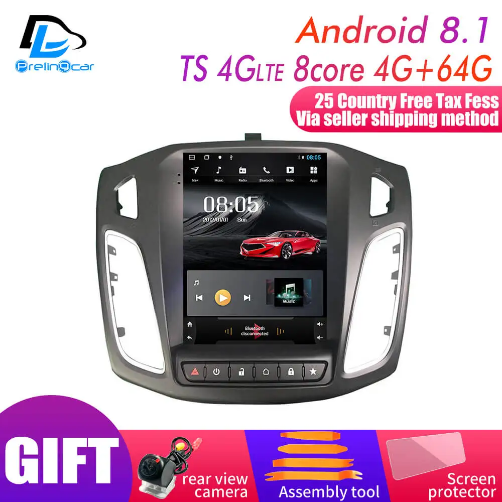 32G ROM Vertical screen android 9.0 car gps multimedia video radio player for ford focus salon 2012-2016 years navigation stereo