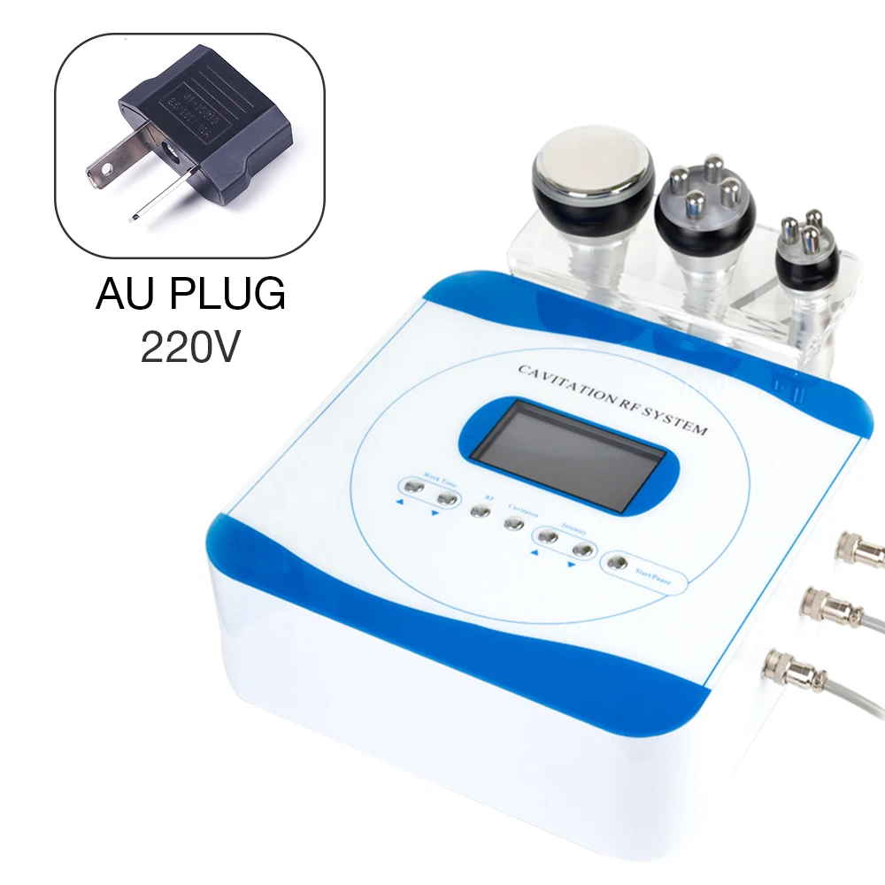 AU PLUG (220-240V) 40K кавитация 3 в 1 для похудения RF машина для потери веса тела лицо спа салон отрицательное давление формирующий инструмент красоты - Цвет: AU PLUG (220-240V)