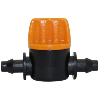 

Mini Valve With 4/7Mm Hose Garden Irrigation Barbed Water Flow Control Valve Agriculture Tools Drip Irrigation Fittings 10 Pcs