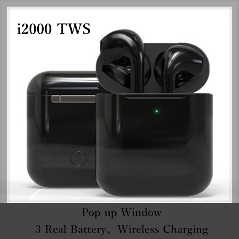 I2000 TWS всплывающие 3 батареи с QI беспроводной зарядки Bluetooth 5,0 наушники 8D звук бас наушники PK i500 tws
