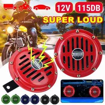 

Universal Motorcycle Electric Horn kit 12V 115db Waterproof Round Loud Horn Speakers for Scooter Moped Dirt Bike ATV Car