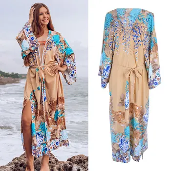 

Beach Outings Tunics Women's Dress With Free Shipping Cover Up People Cotton Loose Sexy Swimsuit Plus Bikini Cardigan Shawl