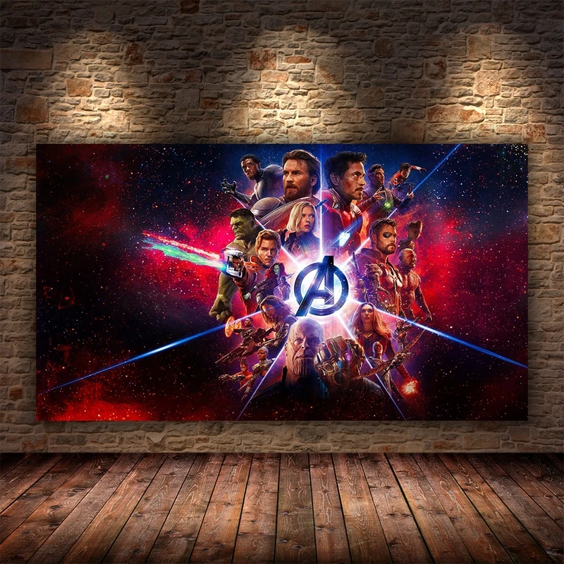 Картины на холсте аниме постеры Marvel Мстители супергерой Железный человек Черная