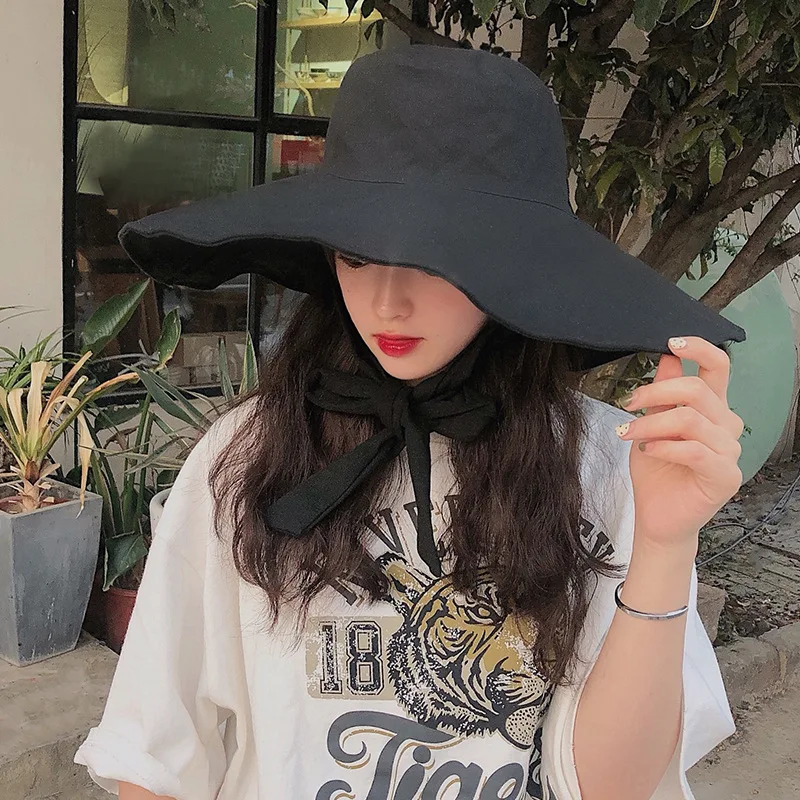 

Japanese-style Large Brim Face Covering Bucket Hat Women's Spring And Summer Korean-style Versatile Outing Sun-resistant Japanes