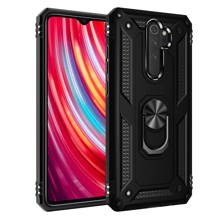 Защитный чехол для Xiao mi Red mi Note 8 Pro подставка с магнитным кольцом аксессуары чехол для Xiao mi Red mi Note 8 Pro Note 7 A3 mi 9T 8A чехол - Цвет: black