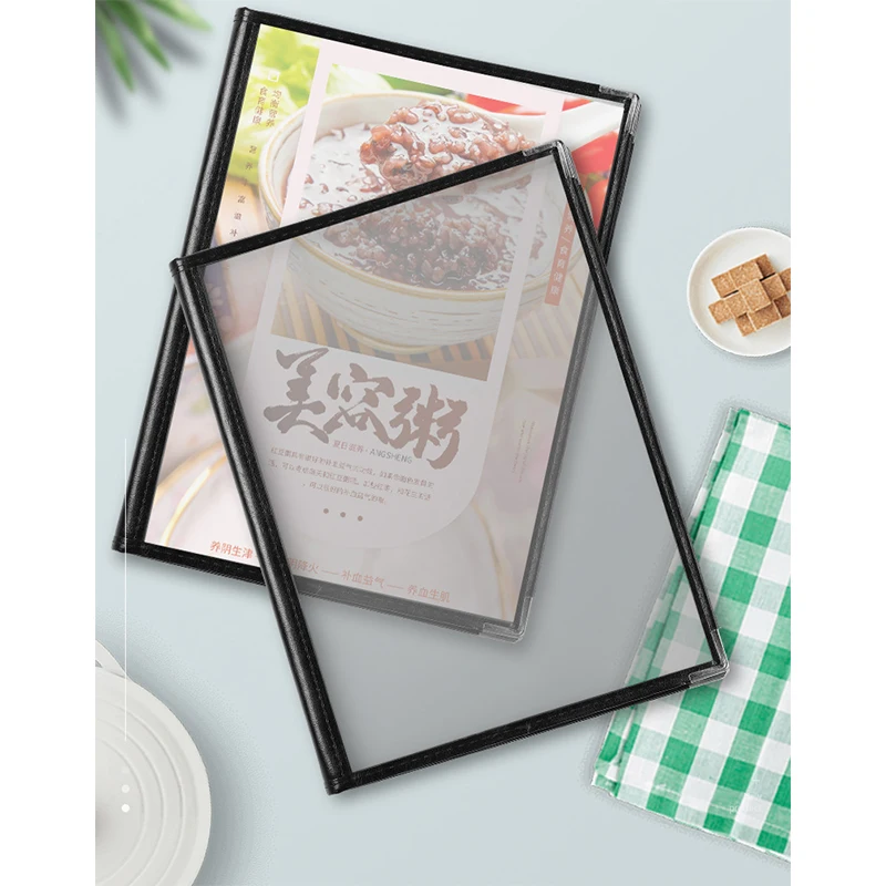 File Folder File Holder 10pcs PVC Clear Plastic Menu Cover for Restaurant&Coffee A4