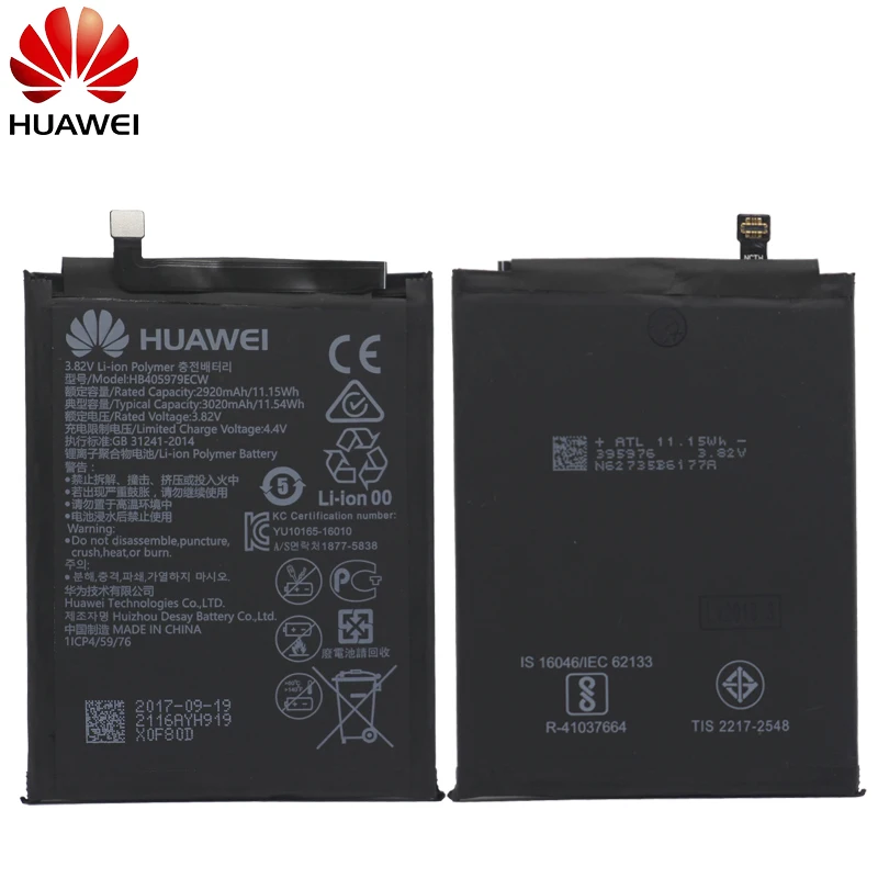 Huawei аккумулятор для телефона HB405979ECW для huawei Nova/Enjoy 6S Honor 6A 6C 8A/7A Pro/Y5/Y6 Pro P9 Lite Mini 2920mAh