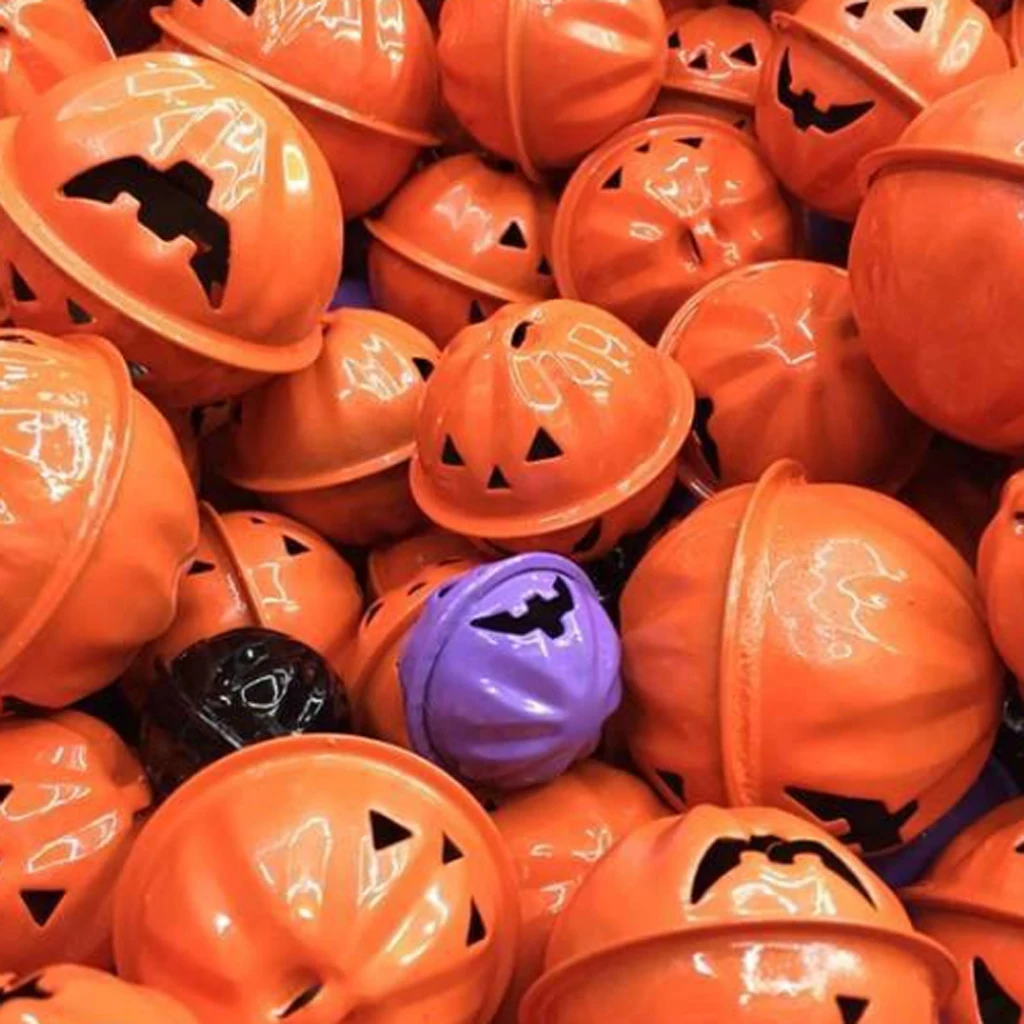 Pack of 20 Pcs Colorful Jingle Christmas Xmas Halloween Pumpkin Bell Beads Charms Handing  Make Jewelry Crafts