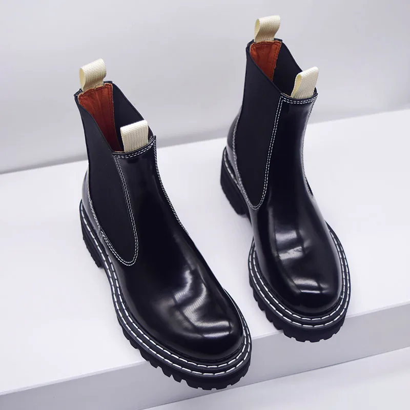 Buonoscarpe/Новинка года; модные стильные женские Ботильоны на каблуке; модные кожаные ботинки для офиса; уличная зимняя обувь; Sapatos femininos