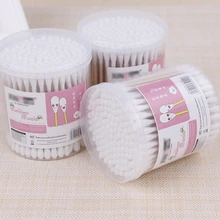 100 шт./кор. зубная щетка с двумя головками и ватным тампоном бытовой Make Up ватный тампон