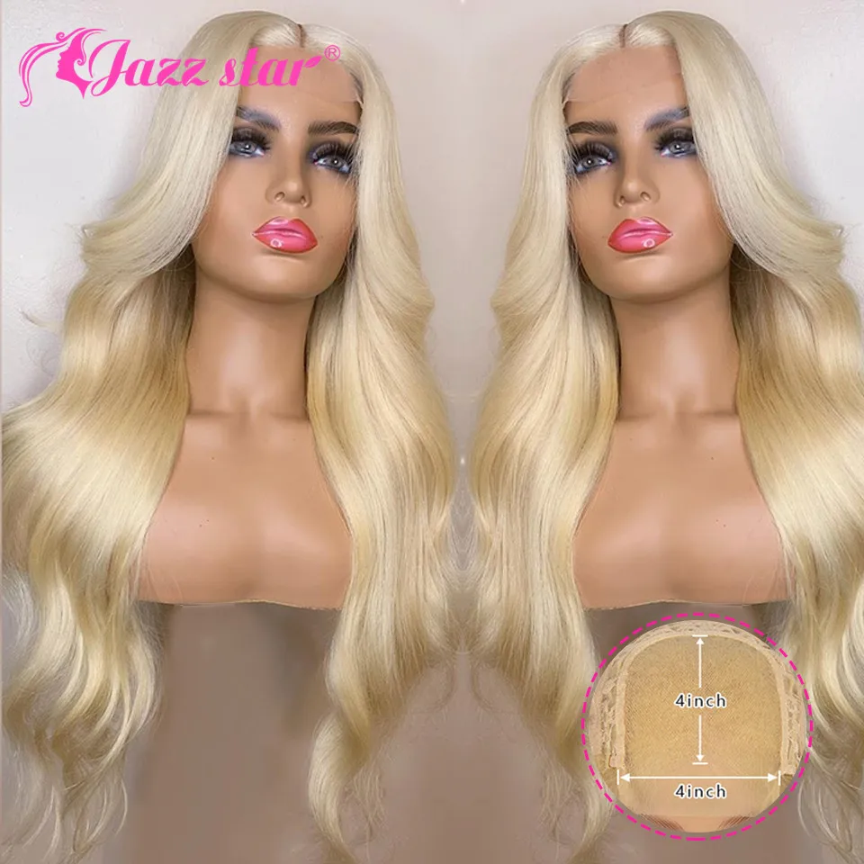 Braziliaanse Pruik 4x4 Vetersluiting Pruik 613 Blonde Pruik Body Wave Menselijk Haar Pruiken voor Zwarte Vrouwen 150% dichtheid Jazz Ster Haar Non-Remy