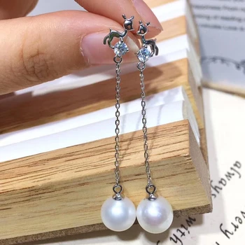 

Cute Deer 925 Sterling Silver Base Stud Earrings Settings Findings Mountings Parts for Pearl Jade Corals Stones Beads