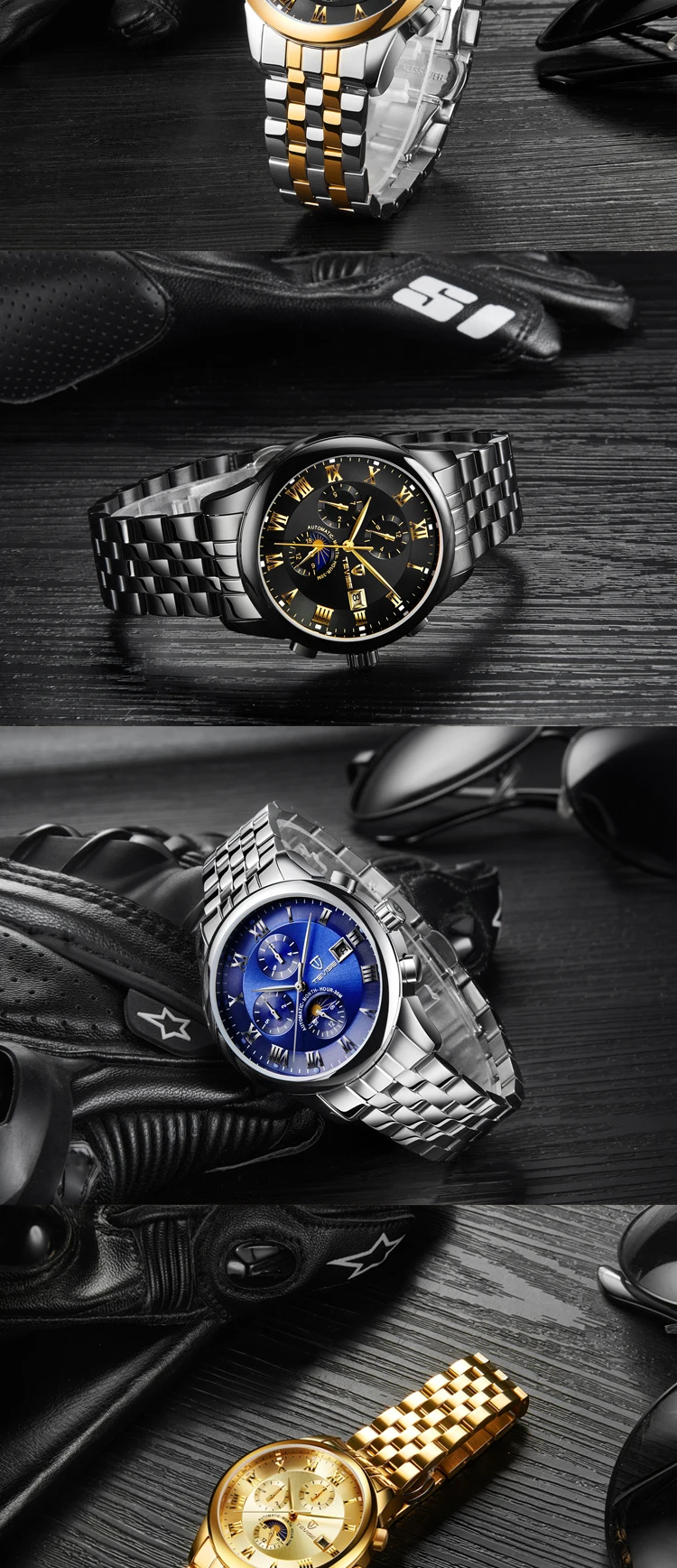 Дропшиппинг бренд Tevise мужские часы автоматические механические модные moon phase из нержавеющей стали мужские часы Relogio Masculino
