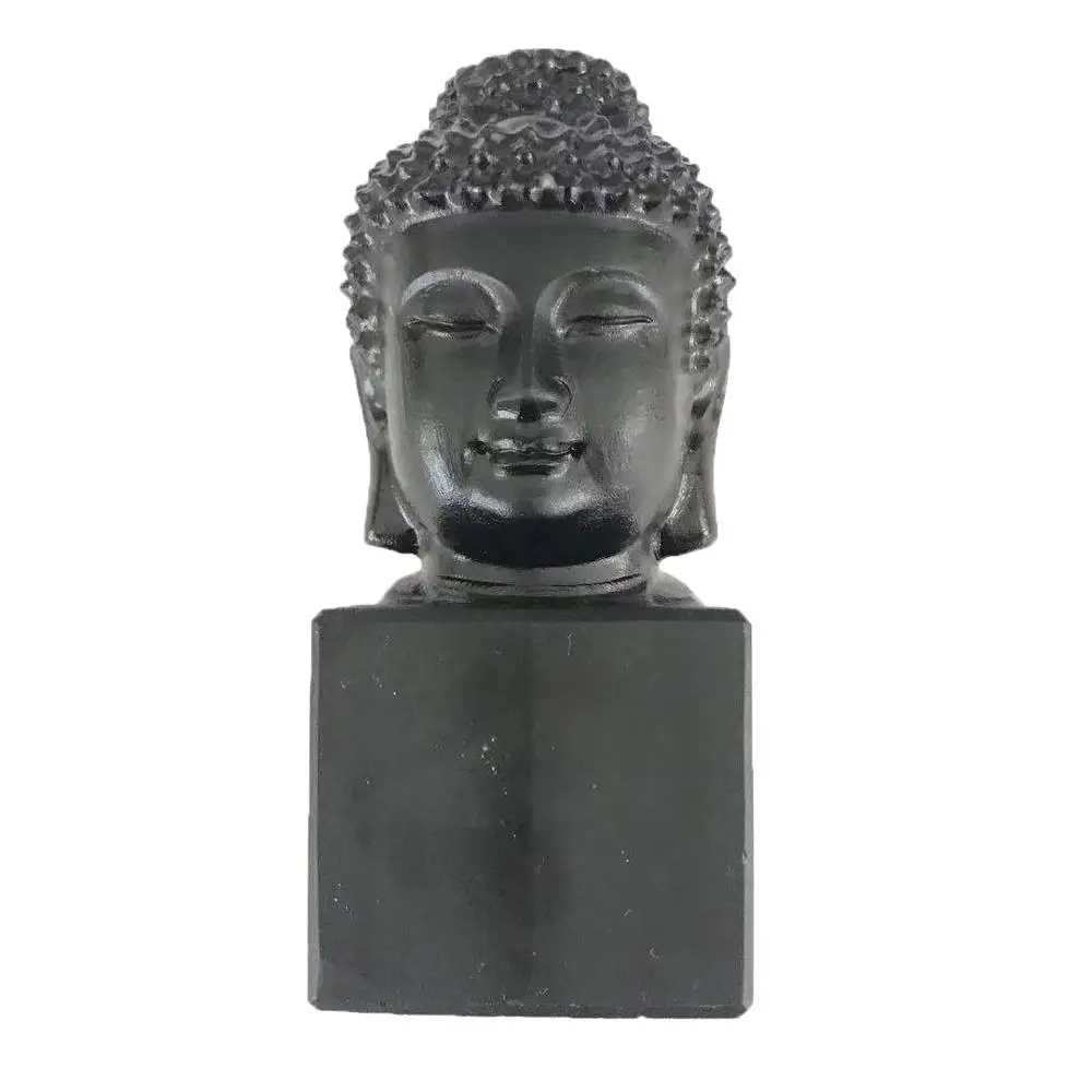 Natural Black Obsidian Buddha Crystal Quartz Figurine Hand Polished Energy Reiki Healing Gemstone For Home Decoration ZJJ - Цвет: Черный