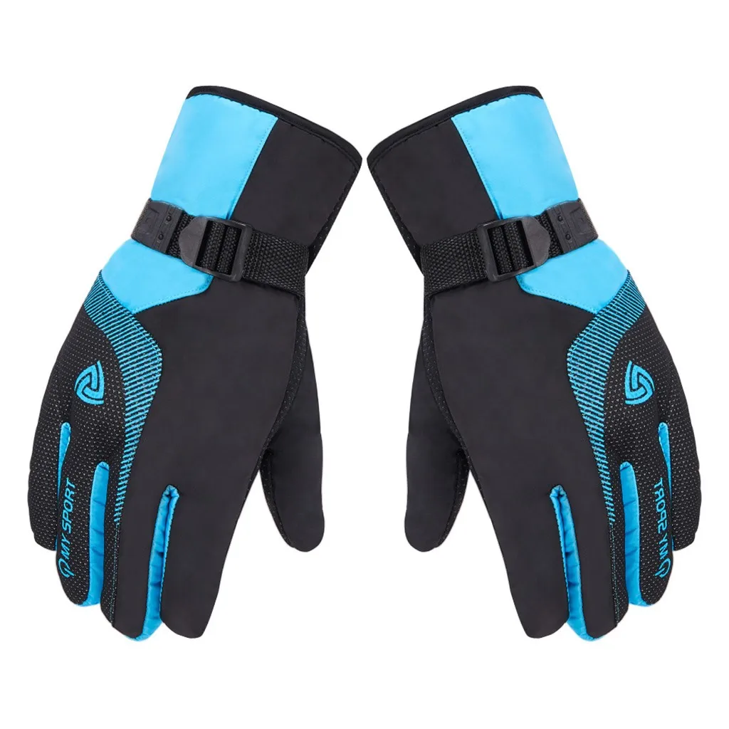 Ski Gloves Waterproof Gloves with Touchscreen Function Snowboard Heated Gloves Warm Snowmobile Snow Gloves Men Women Dropship 10 - Цвет: Blue