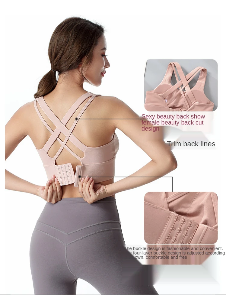 Women Sports Bra Push Up Crop Top Female Fitness Gym Bra Hollow Breathable Top Running Yoga Bra Athletic Sportswear Big size