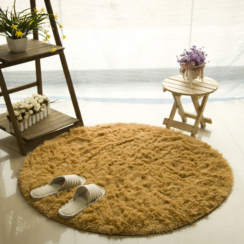 buy Solid color Round Carpet Computer Chair Carpets Dome of mattress floor mats Shaggy Faux Fur Area Rug for Living Room Kids Room