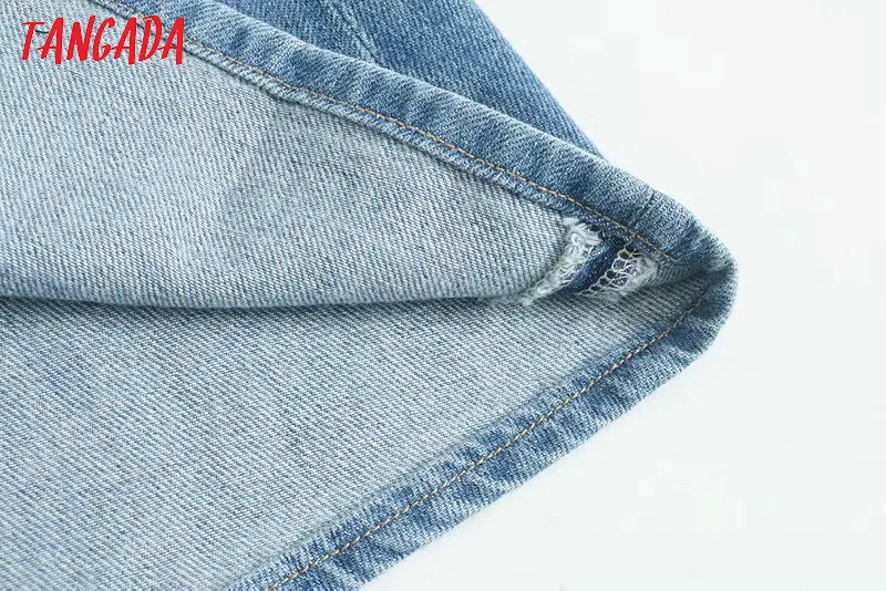 Tangada, женские джинсовые длинные юбки, корейская мода, пуговицы, Женская юбка макси, высокая талия, винтажные юбки, женские 4M63