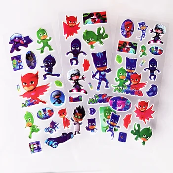 

24style Mask 3D Model Stickers Catboy Gekko Children Paste Puzzle Masked Cartoon Reward Waterproof Bub Stickers Gift for Kid