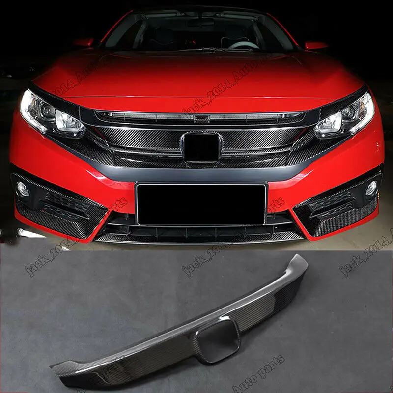Передняя решетка для гриля из настоящего углеродного волокна Накладка Honda Civic 2016