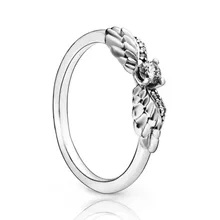 Подлинное 925 пробы Серебряное милое индивидуальное регулируемое кольцо с крыльями изысканное модное ювелирное изделие для женщин вечерние элегантные аксессуары