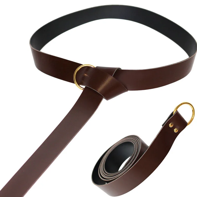 Medieval Renaissance Waist Ring Belt Costume Accessory Parts Adult Men Knight Pirate Cosplay Larp Leather Loop Buckle