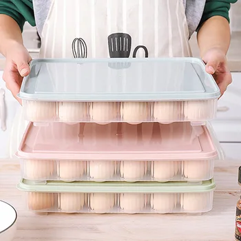 

Refrigerator Egg Storage Freshness Box 24 ge Egg Grid Egg Kitchen Covered Dustproof Food Sealed Storage Box