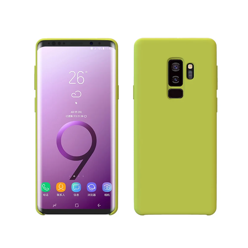 Для samsung S9 чехол мягкий силиконовый защитный чехол для samsung Galaxy S8 S9 S10 5G Plus Note 8 9 10 Pro чехол полиуретан) и силикона с откидной крышкой - Цвет: Флуоресцентный зеленый
