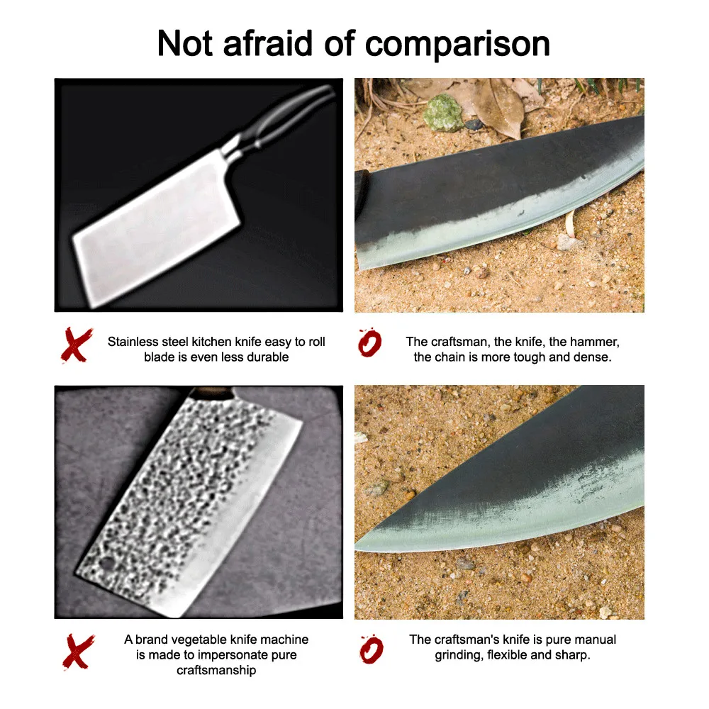 黑彩木三钢钉手柄不锈钢8寸锻打厨师刀_07