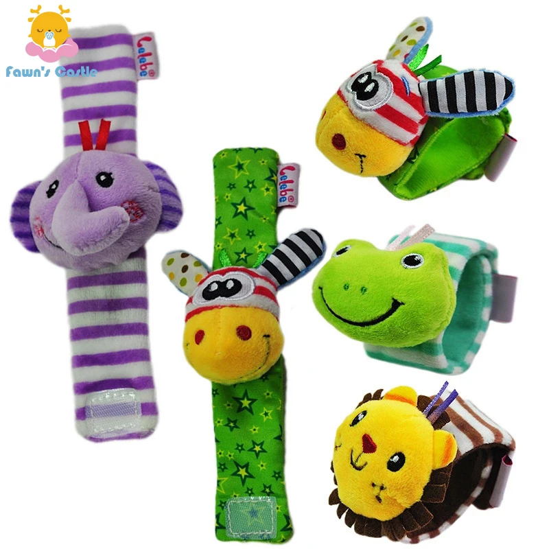 

Animal Cute Cartoon Baby Rattles Infant Hand bell Baby Rattles Toys 0-3 years old baby Plush Wrist Rattles Baby Toy Hand Wrist S