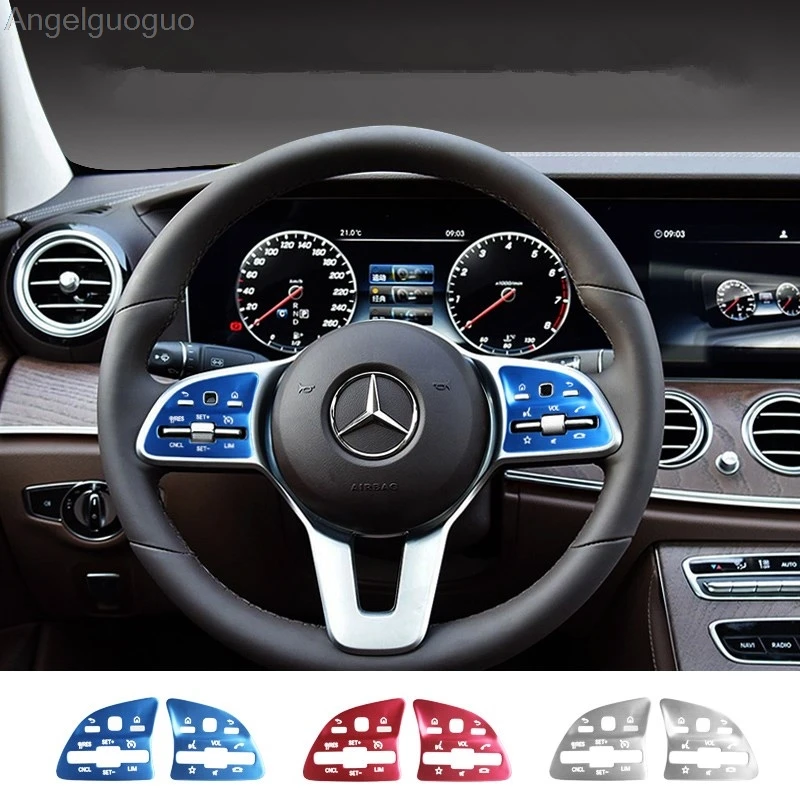 Car Steering Wheel Button Sequin Decorative Button Cover Sticker for Mercedes Benz A B C E Class GLB GLC GLE
