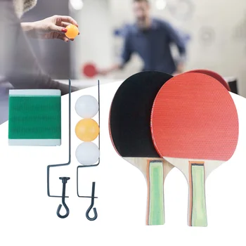

Professional Kids Gift 2 Paddles Home School Indoor Outdoor Table Tennis Set 3 Balls Training Family Activity Net Easy Install