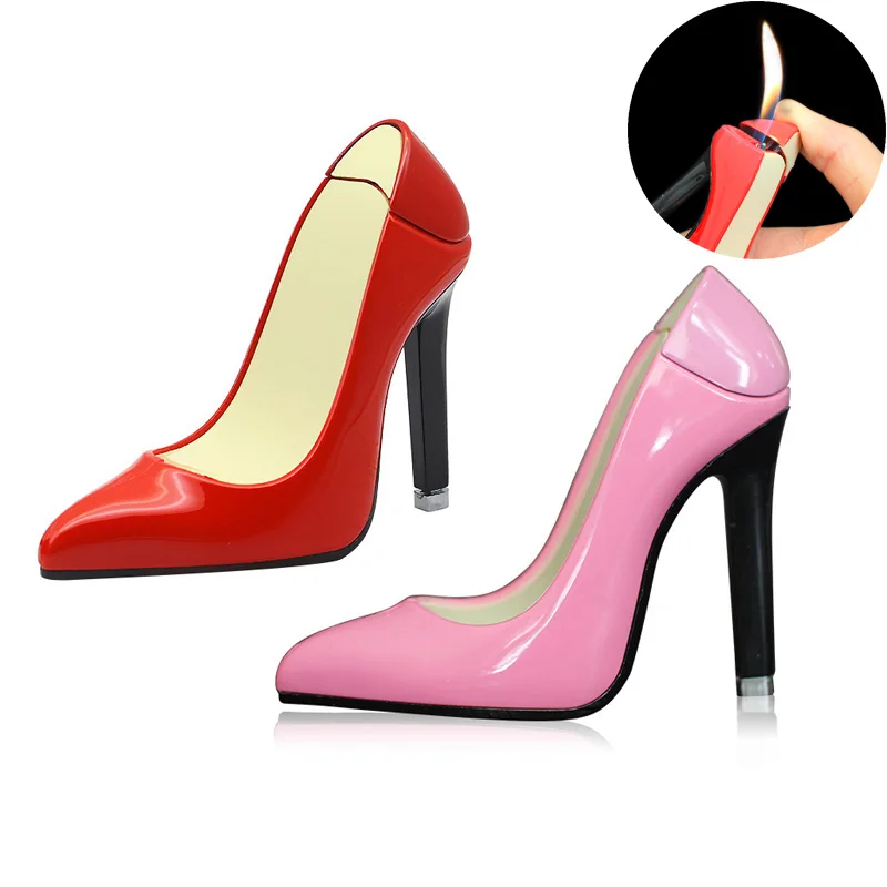 

Cute Lady's High-heeled Shoes Lighter Creative Personality Butane Gas Women Lighters for Cigarette Collection Decoration
