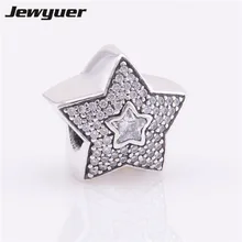 Новые изящные Плавающие Подвески Шарм-звезда ювелирные изделия из стерлингового серебра 925 пробы Европейский браслет подарок на день Святого Валентина Diy BE204