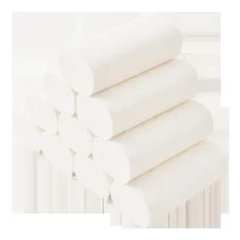 

12Rolls Paper 4 Layer Toilet Paper Solid Toilet Roll Tissue Napkin Disposable Face Towel Roll Paper Tissue Toilet Paper Towels