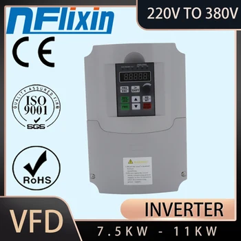 

220V to 380V 7.5KW 11KW vector Inveter Three Phase VFD inverter Frequency Converter Variable Frequency Drive Motor Speed Control