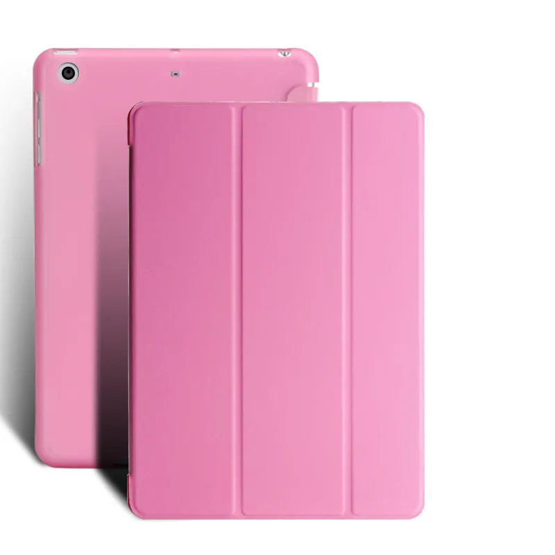 Для нового iPad 9,7 6-го поколения из искусственной кожи ультра тонкий чехол для смарт-телефона TPU мягкая оболочка для apple iPad 5th чехол для планшета/A1822 - Цвет: pink