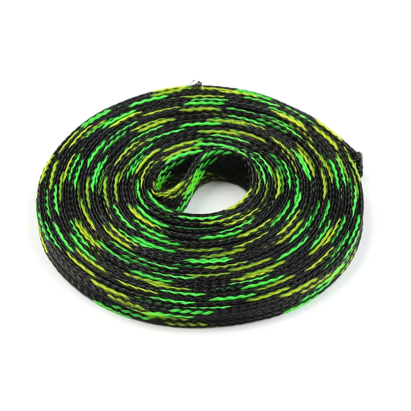 Плетеные кабельные втулки 5 м 8 мм плотные ПЭТ расширяемая нейлоновая изоляция высокая плотность обшивки провода Защитные кабельные втулки - Цвет: Black Green
