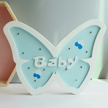 

Baby Sleeping LED Wooden Night Lamp Romantic Battery Powered Bedroom Wall Decor Children Room Butterfly Shape Warm Atmosphere