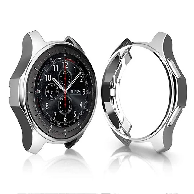 SILVER Samsung Galaxy Watch 46 мм 42 мм Часы Мягкий защитный чехол ТПУ Тонкий чехол для смарт часов рамка умные часы аксессуары - Цвет: SILVER
