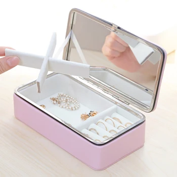 

Makeup Jewelry Box With Makeup Mirror Delicate Leather Jewelry Box PU Multi-layer High-end Jewelry Storage Finishing Box