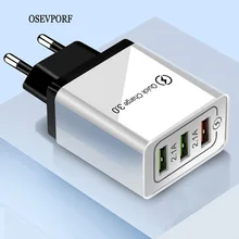 18 Вт USB зарядное устройство Quick Charge 3,0 QC 3,0 Быстрая Зарядка адаптер 3 USB зарядное устройство для мобильного телефона для iphone XR XS Max X 7 8 11 зарядное устройство s