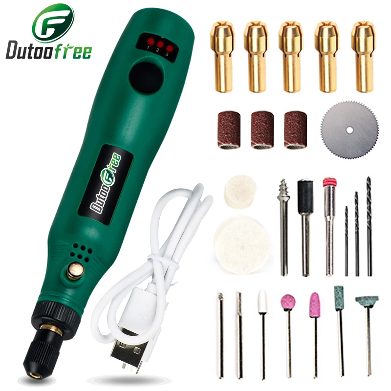 USB Cordless Drill Kit Engraving Polishing Pen DIY Electric Drill Dremel  Tools For Jewelry Metal Glass Mini Wireless Drill