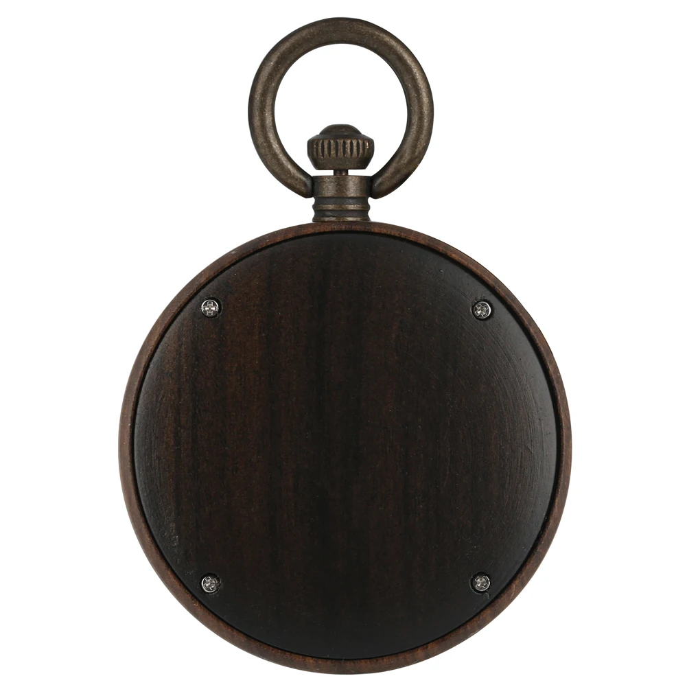 Шикарные Ebony кварцевые карманные часы для мужчин легкий темно коричневый