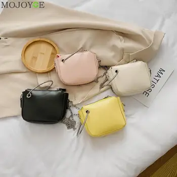 

Simple Crossbody Shoulder Bags Classic Texture Delicate Creative Chic Women Pure Color PU Leather Small Chain Handbag