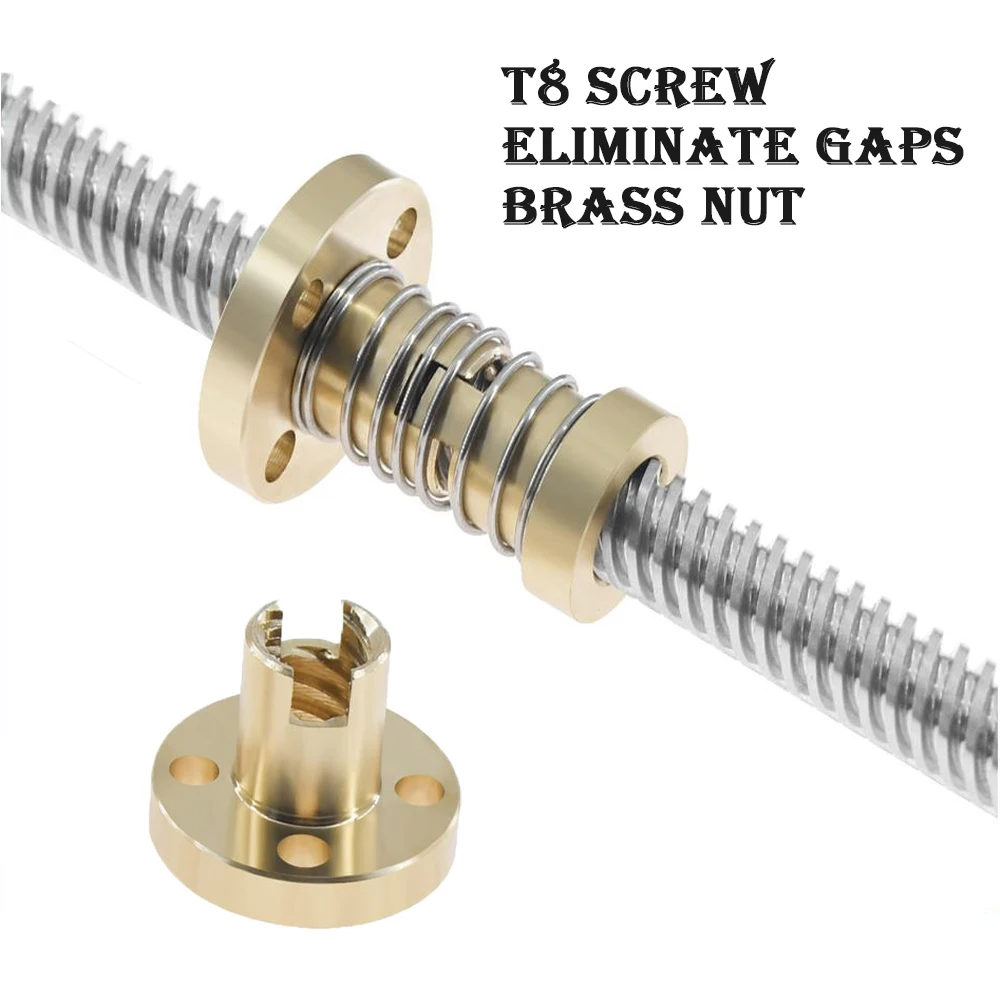 

3D Printer Parts T8 Anti Backlash Spring Loaded Nut Elimination Gap Nut for 8mm Acme Threaded Rod Lead Screws DIY CNC